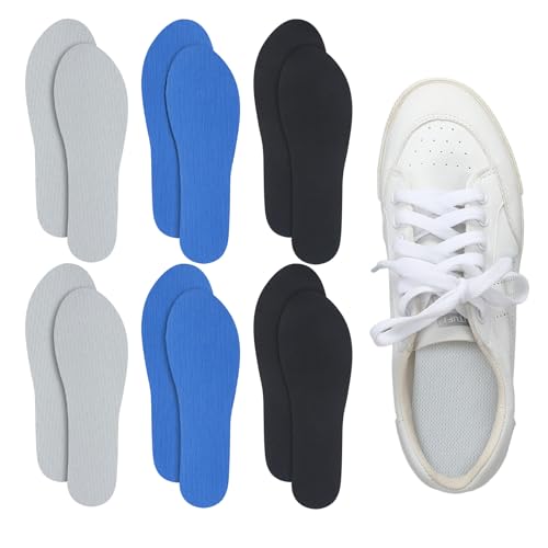 6 Pairs No Show Socks Sockless Shoe Liner No Slipping Stinking Washable Barefoot Shoe Insert for Women Men (Classic Style)