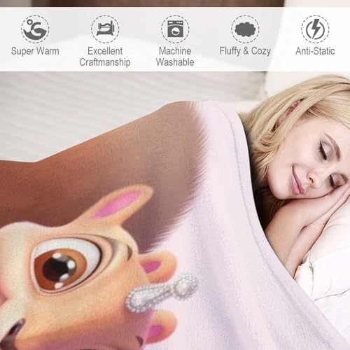 Couverture Polaire Écureuil Mignon Plaid Flannel Moelleuse Lit - 4