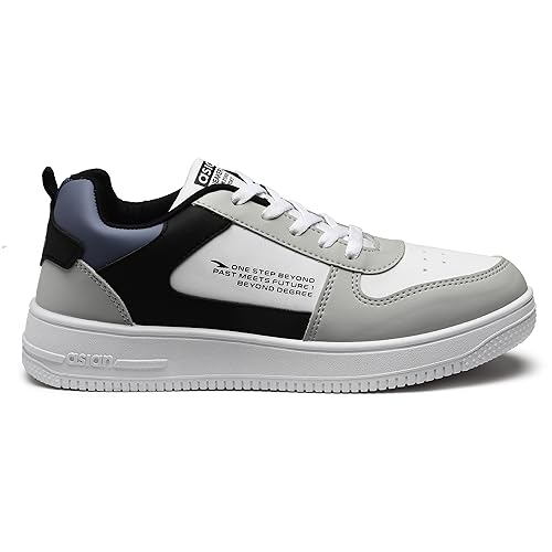 ASIAN Men's Thunder-03 White Casual Sneakers WHITE LGREY BLACK - Image 6