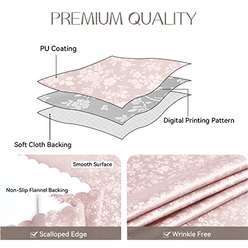 Image of Romanstile Waterproof Vinyl Tablecloth Rectangle, 60 x 144 Inch, Rose Pink