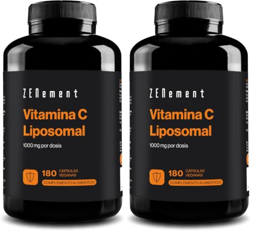 Vitamina C Liposomal 1000 mg - Máxima Absorción - 180 Cápsulas Veganas (Paquete de 2)