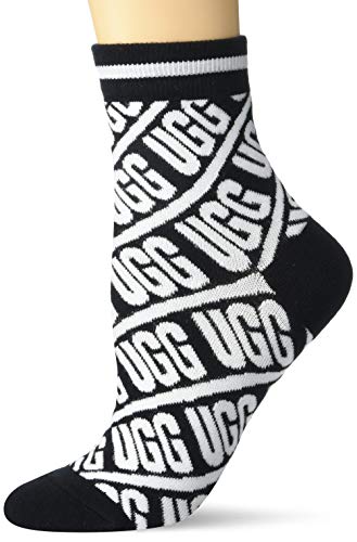 UGG Women's Quarter Crew Sock, Black, O/S
