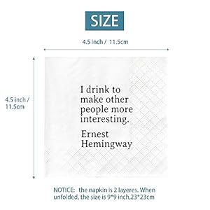 Joyiou Drinking Quotes Napkins, Dessert Napkins, Disposable Paper Beverage Napkins for Birthday Events Holidays Weddings Party Supplies Decorations Favors Gifts, 50-Pack 2-Ply, 4.5 x 4.5 in Joyiou Drinking Quotes Napkins Dessert Napkins Disposable Paper Beverage Napkins for Birthday Events Holidays Weddings Party Supplies Decorations Favors Gifts 50 Pack 2 Ply 45 x 45 in