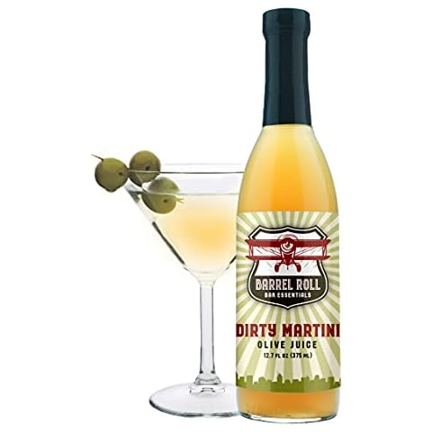 Barrel Roll Bar Essentials Cocktail Mixers - Dirty Martini Mix - Olive Brine - Handcrafted in the USA - Small Batch Drink Mix - Olive Juice - 12.7 Ounce Martini Juice Bottle – Vodka Gin Vermouth Mixer Cover