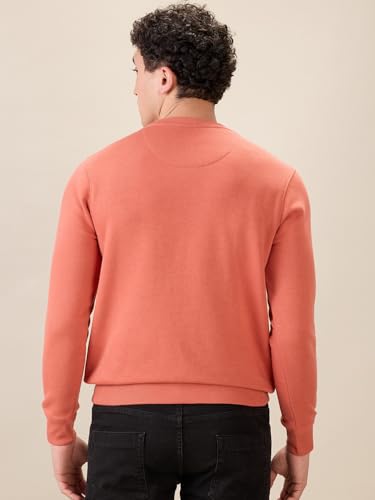 Image of Park Avenue Men Full Sleeve Slim Fit Solid Pattern Cotton Polyester Blend Regular Neck Regular Neck Casual Sweatshirt