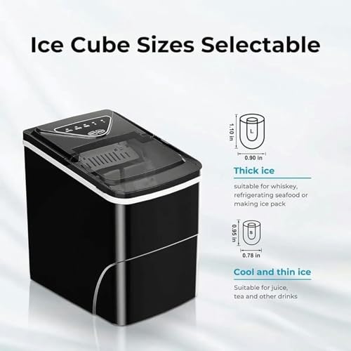 Fabricadora de hielo portátil para mostrador con función de autolimpieza miniatura 3