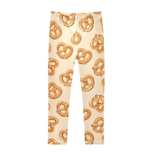 ZZKKO Girls Leggings Golden Brown Salted Begger Cake Toddler Girls Clothes Leggings for Girls Toddler Girls Leggings 3-4T