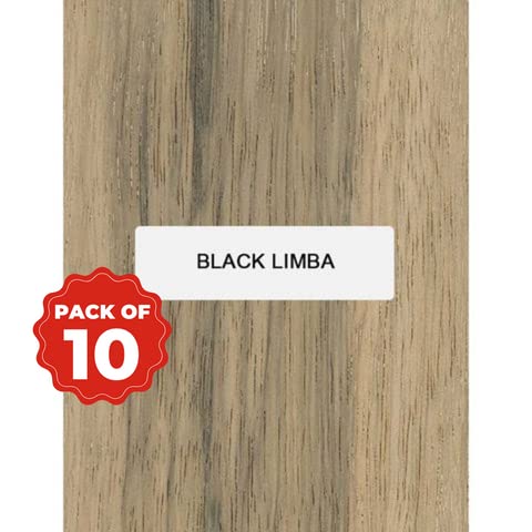 Exotic Wood Zone | Combo Pack 10, Black Limba Lumber/Cutting Board | 3/4” x 2” x 18”