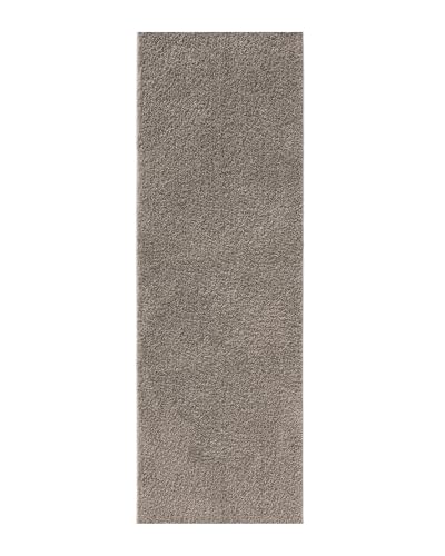 benuta Basic Hochflorteppich Soho - hellgrau 80x300 cm - Kuschelig Weicher Teppich im Minimalistischen Look - Pflegeleicht - Fußbodenheizung Geeignet