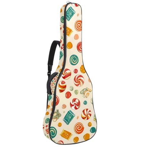 Sac à dos guitare acoustique étui multicolore bonbons pour transporter sa basse en cours