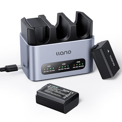 Llano 3-Pack NP-FW50 Battery & Charger Set