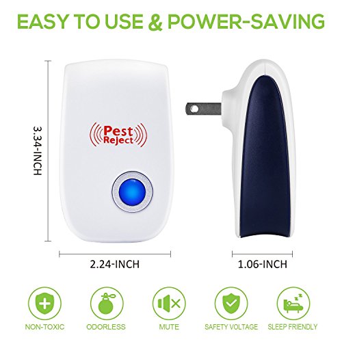Ultrasonic Pest Repeller, Pest Repellent Ultrasonic Plug In, Rat Mouse Repellent Trap, Electronic Pest Control For Insects Cockroach Ant Mice Bug Rodent Mosquito Spider Repellent, 6 Packs #TOP5
