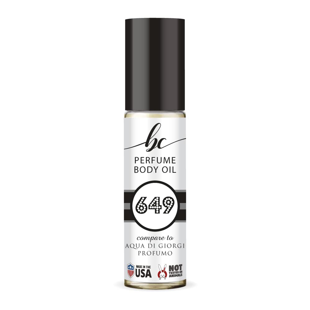 BC Perfume 649 Inspired by Aqua Di Giorgi Profumo For Men Replica Fragrance Body Oil Dupes Alcohol-Free Sample Travel Size Concentrated Long Lasting Roll-On 0.3 Fl Oz/10ml