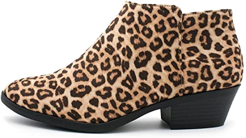 Image of Soda Women's Mug Round Toe Faux Suede Stacked Heel Western Ankle Bootie