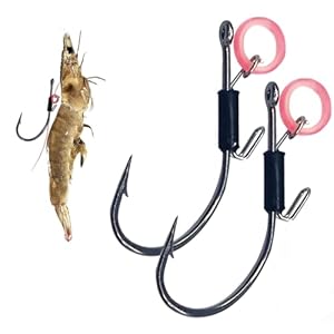 6/12PCS Fishing Hooks Freshwater Saltwater Fish Hooks, Carbon Steel Construction, Live Shrimp Fixed Hooks Set Fishing Accessories Fishing Gear Strong Barbed Hooks