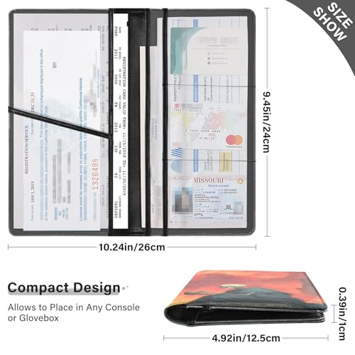 Car Registration and Insurance Holders Skulls Devil Print, PU Leather for License Documents Cards3