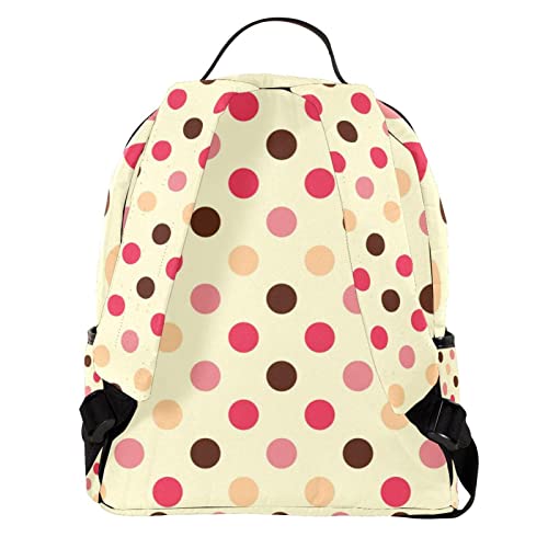 Mochila ligera de lunares coloridos talla única para universidad y viaje 2
