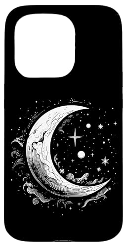 Galaxy Night Sky Moon Lunar Stars Love X}zP[X iPhone 15 Pro p