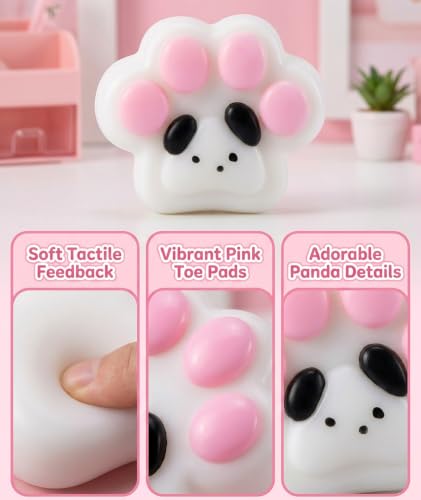 Image of 3PCS Taba Squishy Cat Paw, Taba Squishy for Relaxing Sensory Fidget Pinch Family for Kids Cat Paw Squeeze Cute Beautiful Cat Paw (pink2)