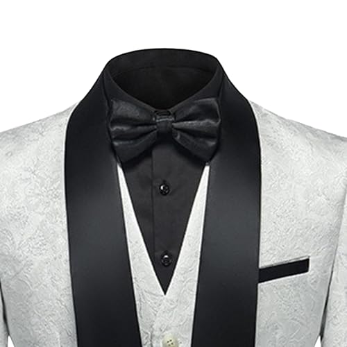 Mens Floral 3 Piece Dress Suit Paisley Jacquard Tuxedo Prom Wedding Suits Dinner Slim Fit Jacket Vest & Trousers2