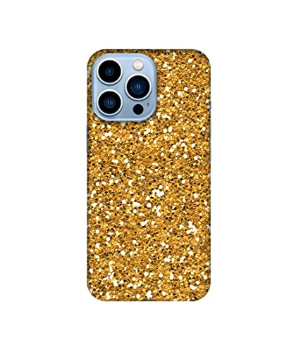 Image of Amazon Brand - Solimo Designer Golden Sparkle 3D Printed Hard Back Case Mobile Cover for Apple iPhone 13 Pro (Plastic Multicolor)