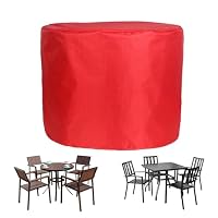 Copertura rotonda impermeabile per mobili da giardino, 160 x 90 cm, resistente alle intemperie, per tavolo da giardino e patio, copertura protettiva resistente ai raggi UV