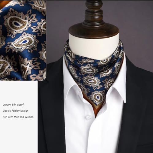 Image of ANDANTINO 100% Mulberry Silk Scarf -21 inch Square Neckerchief with Gift Packed