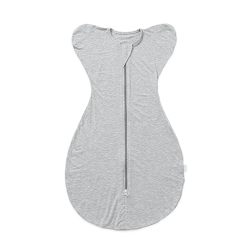 Image of LOVABYLUCK Baby Transition Swaddle Baby Arms up swaddle with 2-Way Zipper Sleep Sack 0.5 TOG Grey Large 6-9 Months