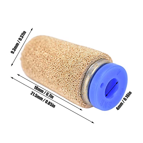 4er Set Pneumatischer Schalldämpfer Kupfer PSF-4 Druckluft Geräuschdämpfer für Zylinder Magnetventile pneumatische Werkzeuge Schalldämpfer Set