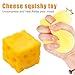 Yellow Cheese Squeeze Toy,Soft Novelty Toy, Rebounding Sensory,Help for Relax,Focus, Sensory Cheese for & Adults, Food Theme Cheese Cubes Squishy Toys,Stress Balls for Adults