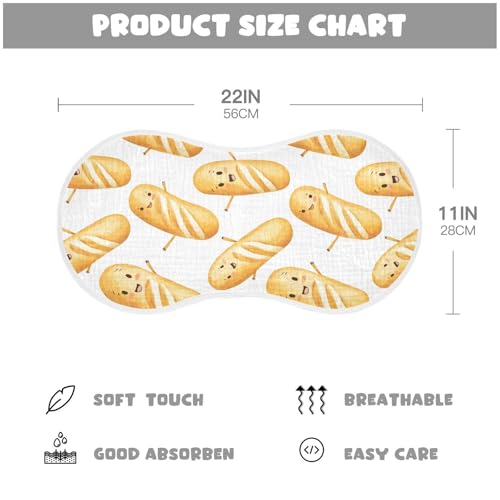 vvfelixl Cute Baguettes Burp Cloths for Baby Boy Girls Baby Washcloths Burp Rags 1 Pack2