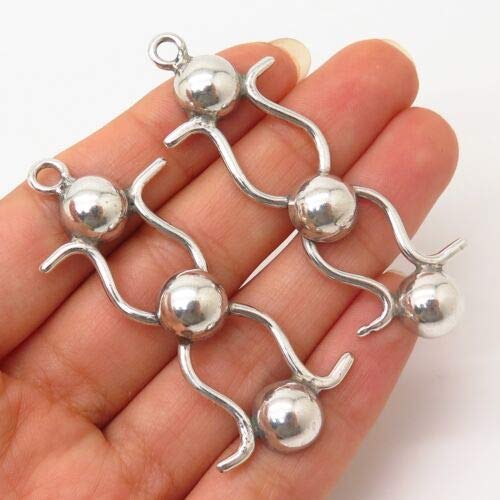 925 Sterling Silver Vintage Modernist Design Jacket Earrings Halloween & Christmas Gift