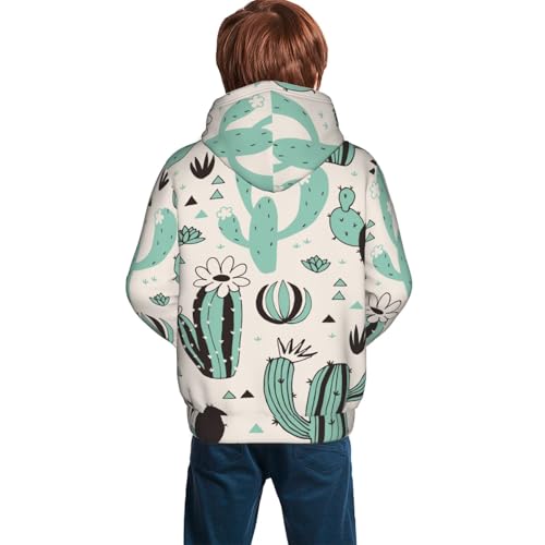 Cactuses and Flowers Kid Hoodies Boys Sweatshirts Girls Pullover with Pocket4