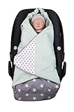 UNIVERSELL NUTZBAR: Die Baby Einschlagdecke ist zu allen 3 und 5 Punkt-Gurtsystemen passend und kann in den gängigsten Kindersitzen, Babyschalen (z.B. MaxiCosi ) und Kinderwagen eingesetzt werden.