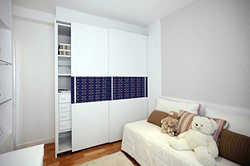 Feuille collante pour placard et relooking commode fleurs aztèques