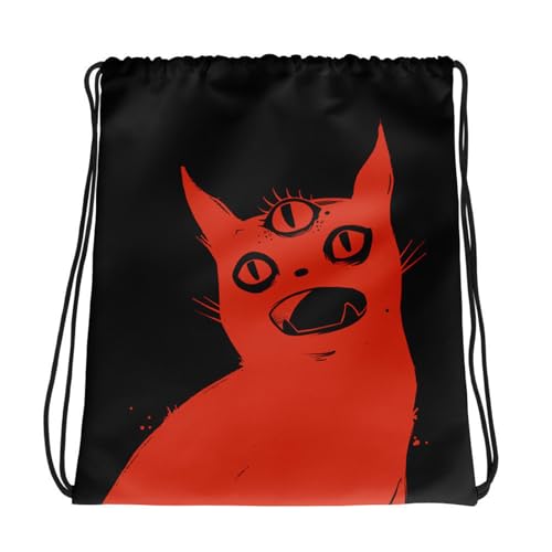 Whltzf Stofftasche mit dreiäugigem Tier, geheimnisvolle Tasche, Kordelverschluss, grüner Kunst-Aufbewahrungsbehälter für Nähutensilien, Näh-Organizer, Baumwolltasche
