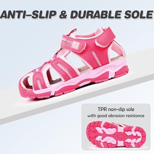 FANTURE Kids Athletic Sandals Closed Toe Lightweight Boys Girls Outdoor Summer Sports Shoes4