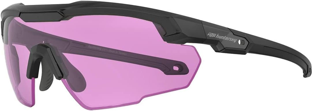 HTS HUNTERSKY S57 HD purple Violet lens for Clay pigeon Ballistic shooting glasses, orange targets, skeet trap shooting range Anti Fog eye protection