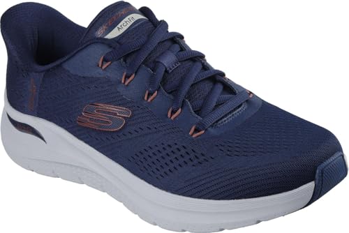 Skechers - Mens Arch Fit 2.0 - Lestur Slip On Shoes, Color Navy/Red, Size: 8.5 XW US