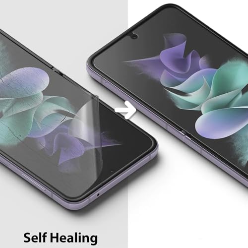 Image of TechTrendz Edge To Edge Screen Guard for Samsung Galaxy Z Flip 5 Unbreakable Membrane Diamond Quality Film Screen Protector (Front & Back) - Clear Screen Guard