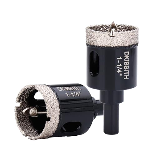 1-1/4" Diamond Hole-Saw Bits with Pilot Drill Bit - 1.25" Diamond Tipped Tile Hole Saws with Guiding Bit for Accurate Drilling Porcelain Tile Ceramic Pottery Granite Stone Glass Bottles 32mm