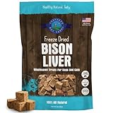 Shepherd Boy Farms Freeze Dried Dog and Cat Treats, Bison Liver, All Natural Freeze-Dried Dog Treat & Snacks, Made in USA, High in Protein, Essential Nutrition of Raw Food, 3oz