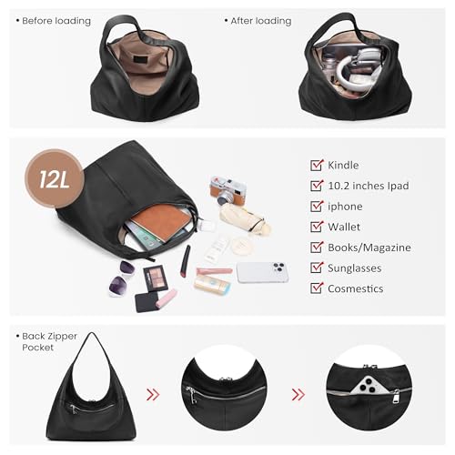 Bolso Slouchy Hobo de cuero para mujer, grande y suave miniatura 5