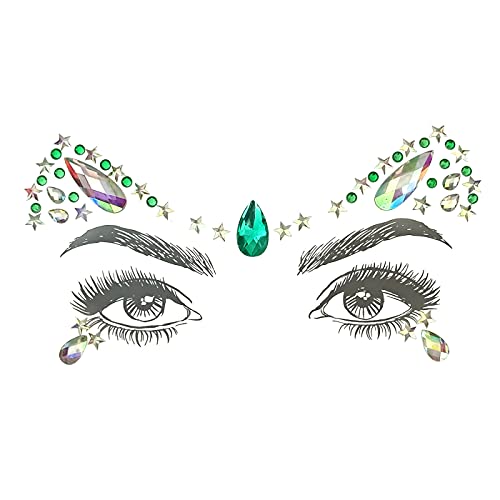 Shineyes 8 Pcs Women Mermaid Face Gems Glitter,Rhinestone Rave,Crystals Face Stickers, Eyes Face Body Temporary Tattoos #TOP6