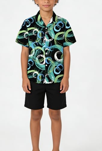 Image of Cromoncent Matching Hawaiian Outfits for Family, Dad and Son Matching Luau Beach Tropical Shirts Mommy Daughter Tropical Sets