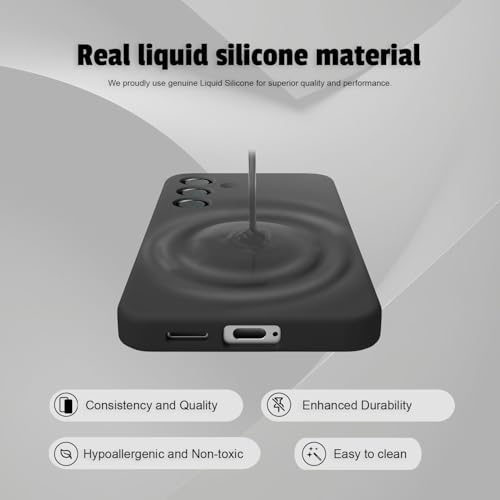 Image of LIRAMARK Liquid Silicone Soft Back Cover Case for Samsung Galaxy S25 5G (Black)