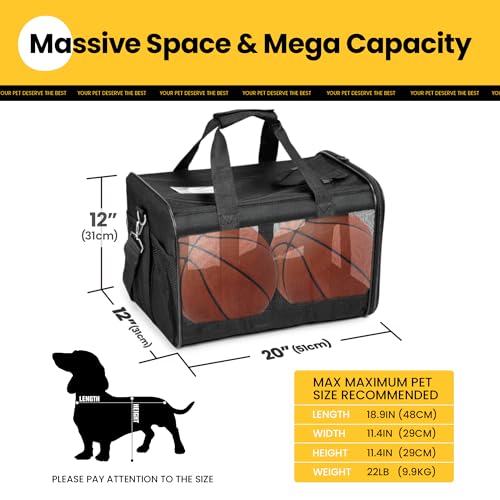 Dog-Carrier-Soft-Sided-Large-Cat-Carrier-with-Inner-Safety-Leash-Pet-Transport-Carrier-for-Large-Cats-and-Medium-Dogs-up-to-20-Lbs-Collapsible-Travel-Puppy-Carrier-Bag-Black-L Conlun Dog Carrier Soft Sided, Large Cat Carrier with Inner Safety Leash, Pet Transport Carrier for Large Cats and Medium Dogs up to 20 Lbs, Collapsible Travel Puppy Carrier Bag -Black L - Image 3