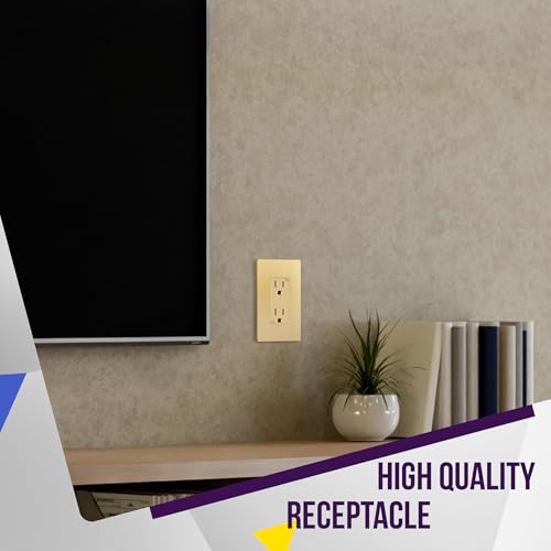 Image of ENERLITES, Gold Elite Series Decorator Receptacle Outlet Child Safe Tamper-Resistant, Self-Grounding, 2-Pole, Residential Grade, 15A 125V, UL Listed, 61501-TR-GD2P, Gold (2 Pack)