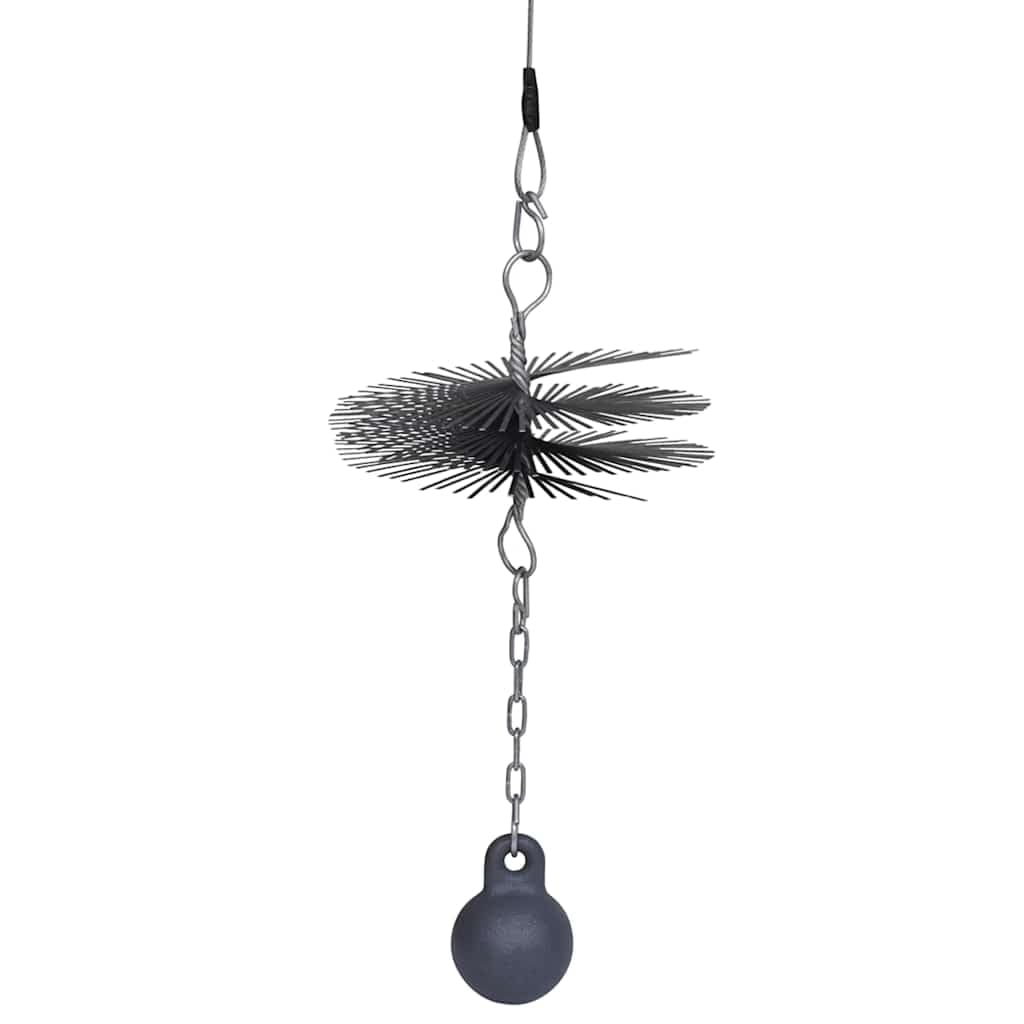 Okrągła szczotka do czyszczenia kominka o średnicy 25 cm, zestaw linek drucianych z piłką obciążeniową, elastyczna do czyszczenia komina, pieca, kotła, pieca kaflowego i pieca na pellet
