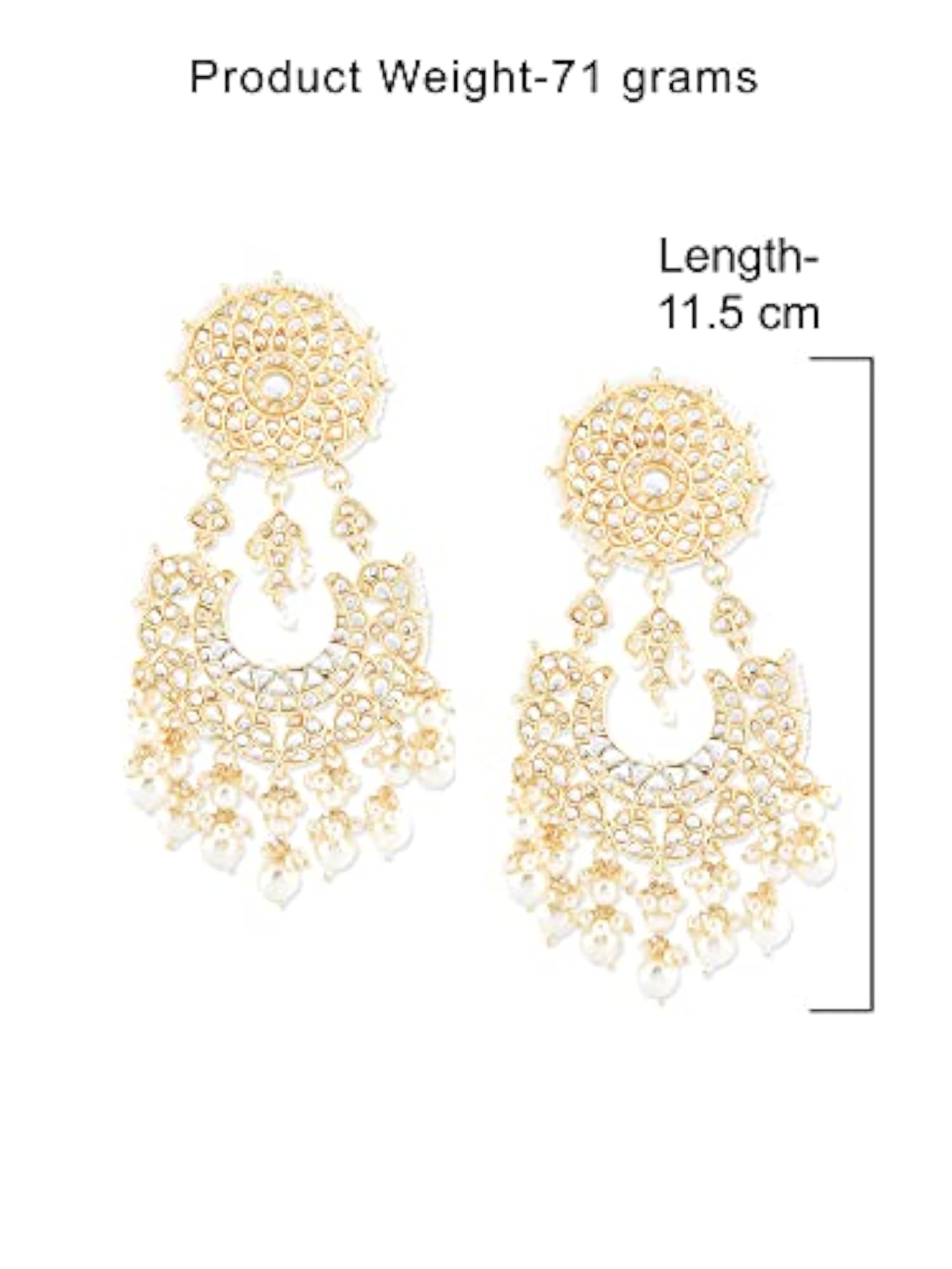 Ethnic Kundan & Embellished Dangle Earring for Women